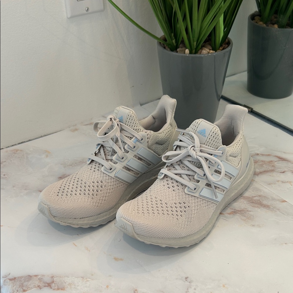 adidas Neutral Beige Knit Ultraboost Sneakers